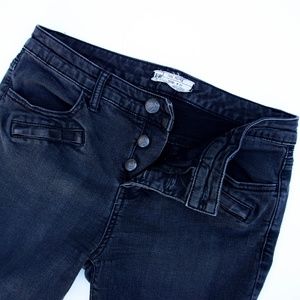 FREE PEOPLE Seamed Moto Skinny Jeans Sz 28 Waist